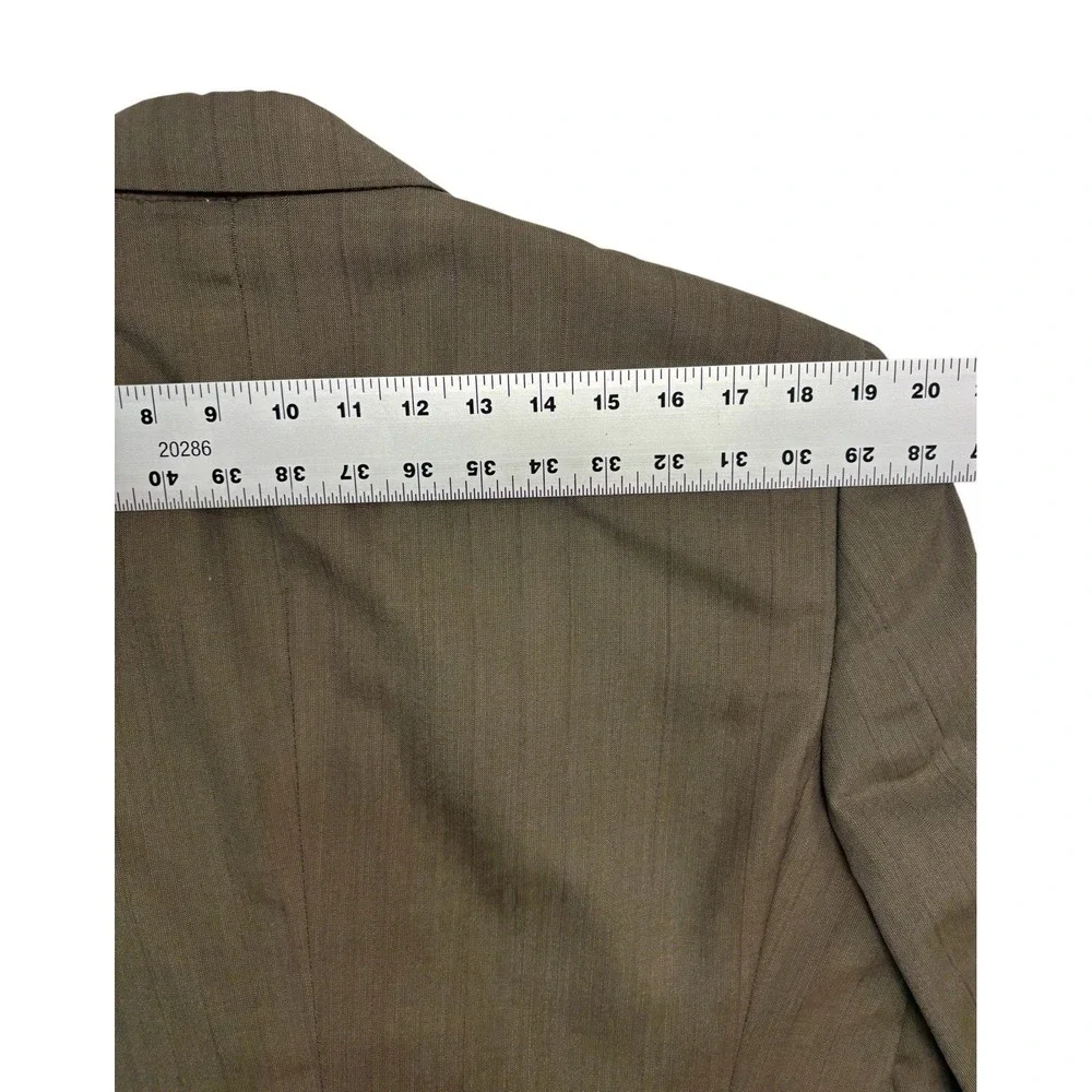 vtg Hart Schaffner Marx 43R 34x30 Brown Stripe 2pc Pant Suit Double Breasted USA